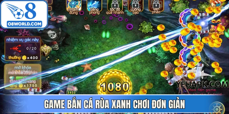 Game Bắn cá rùa xanh chơi đơn giản